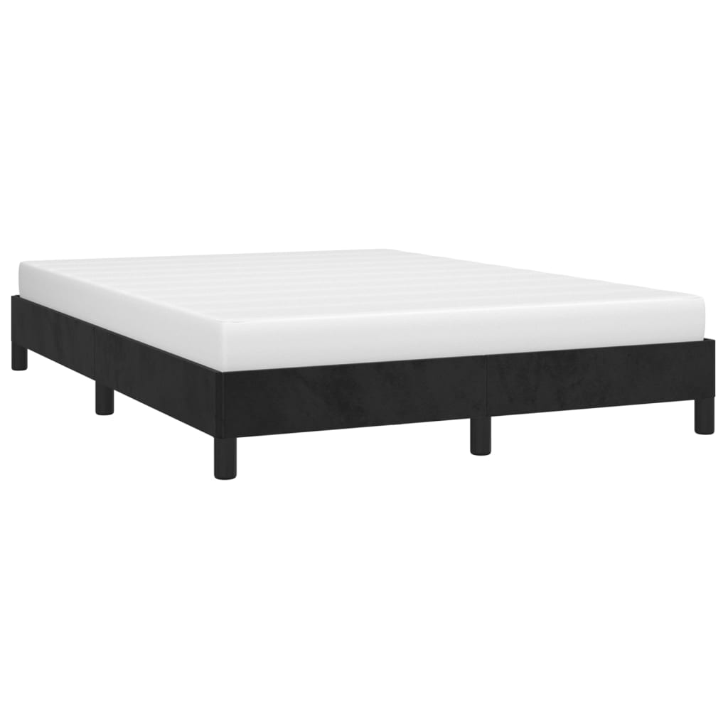 Cadre de lit sans matelas noir 140x190 cm velours - XIOS
