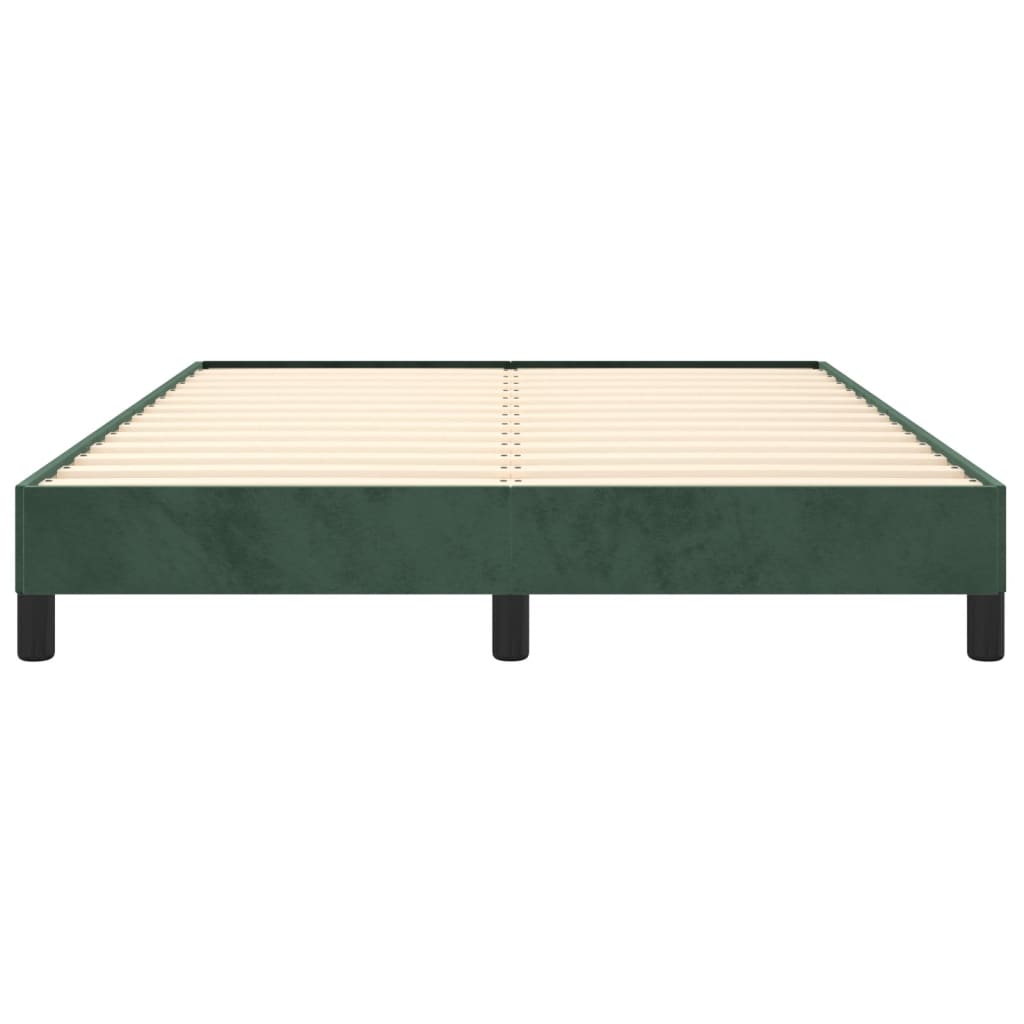 Cadre de lit sans matelas vert foncé 140x190 cm velours - XIOS