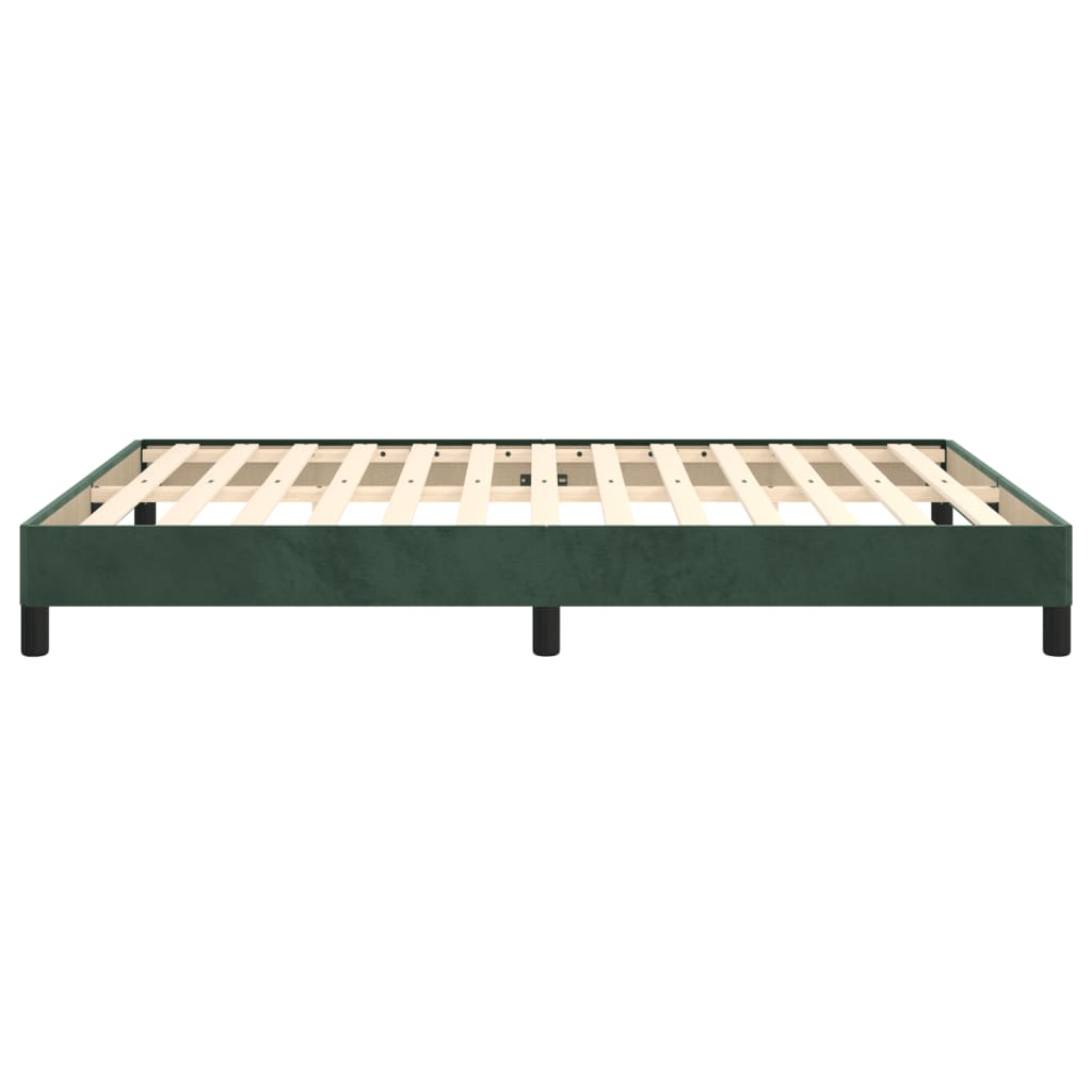 Cadre de lit sans matelas vert foncé 140x190 cm velours - XIOS