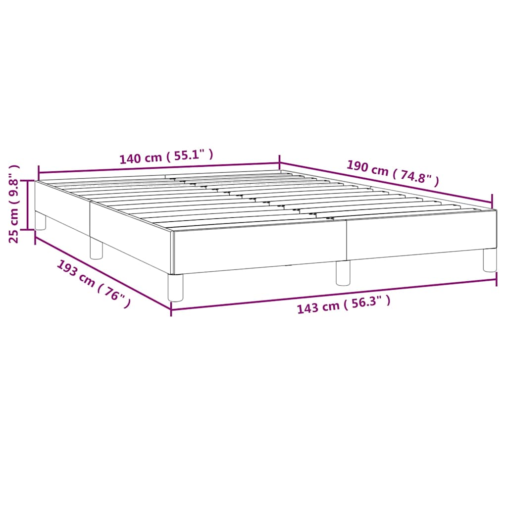 Cadre de lit sans matelas bleu foncé 140x190 cm velours - XIOS