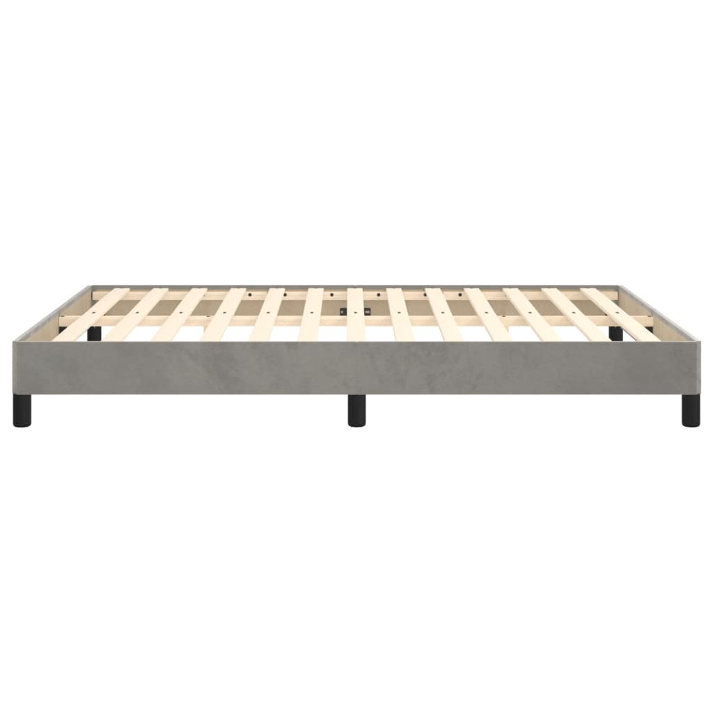 Cadre de lit sans matelas gris clair 140x200 cm velours - XIOS