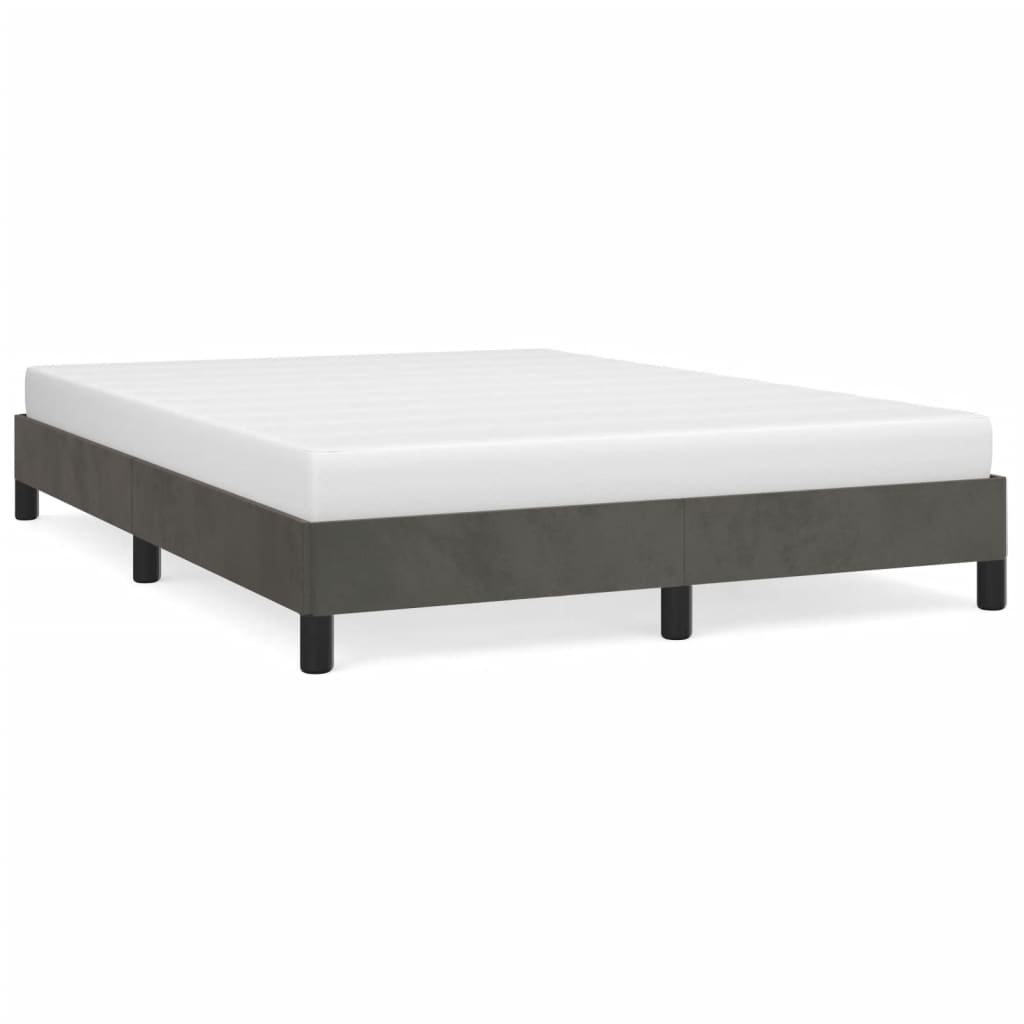 Cadre de lit sans matelas gris foncé 140x200 cm velours - XIOS