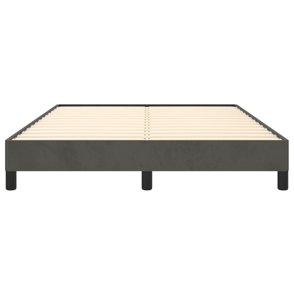 Cadre de lit sans matelas gris foncé 140x200 cm velours - XIOS
