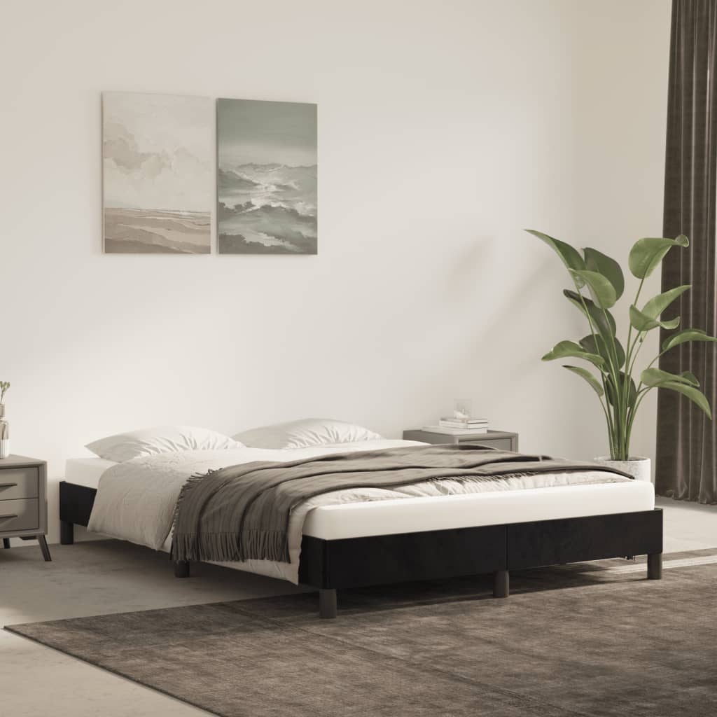 Cadre de lit sans matelas noir 140x200 cm velours - XIOS