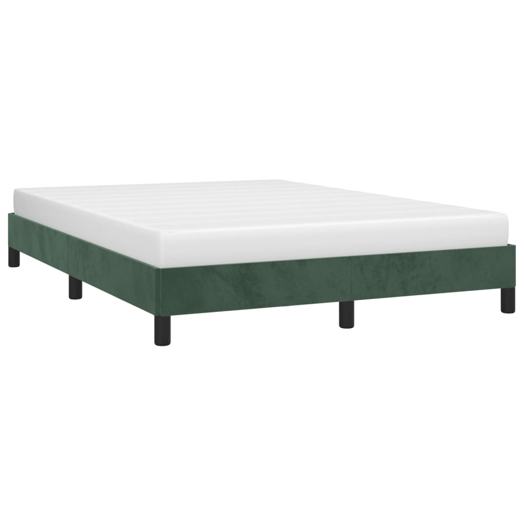 Cadre de lit sans matelas vert foncé 140x200 cm velours - XIOS