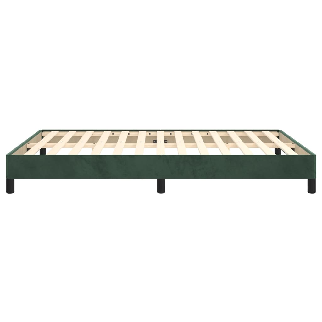 Cadre de lit sans matelas vert foncé 140x200 cm velours - XIOS