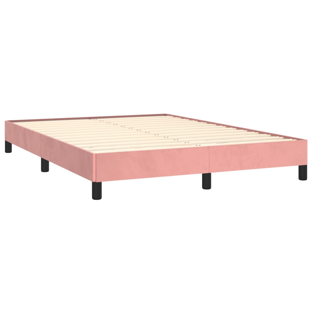 Cadre de lit sans matelas rose 140x200 cm velours - XIOS