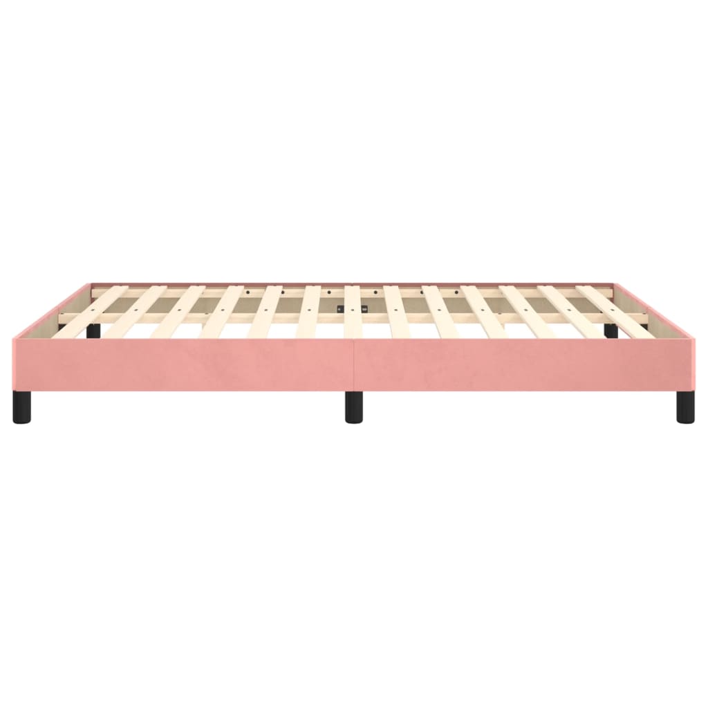Cadre de lit sans matelas rose 140x200 cm velours - XIOS