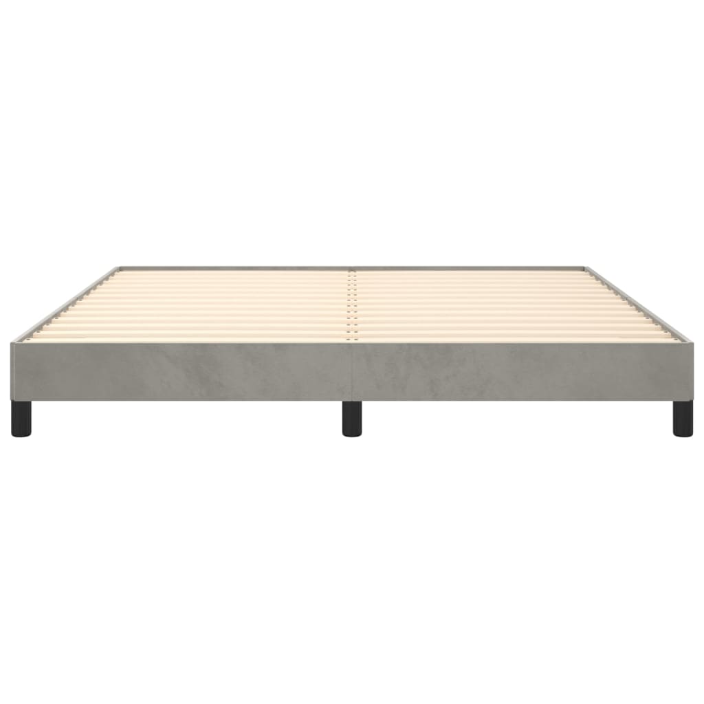Cadre de lit sans matelas gris clair 160x200 cm velours - XIOS