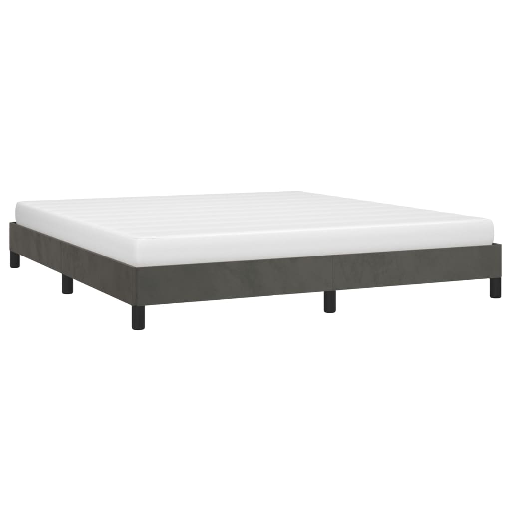 Cadre de lit sans matelas gris foncé 160x200 cm velours - XIOS
