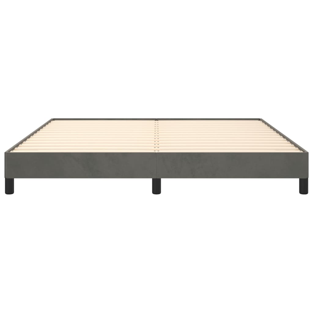 Cadre de lit sans matelas gris foncé 160x200 cm velours - XIOS