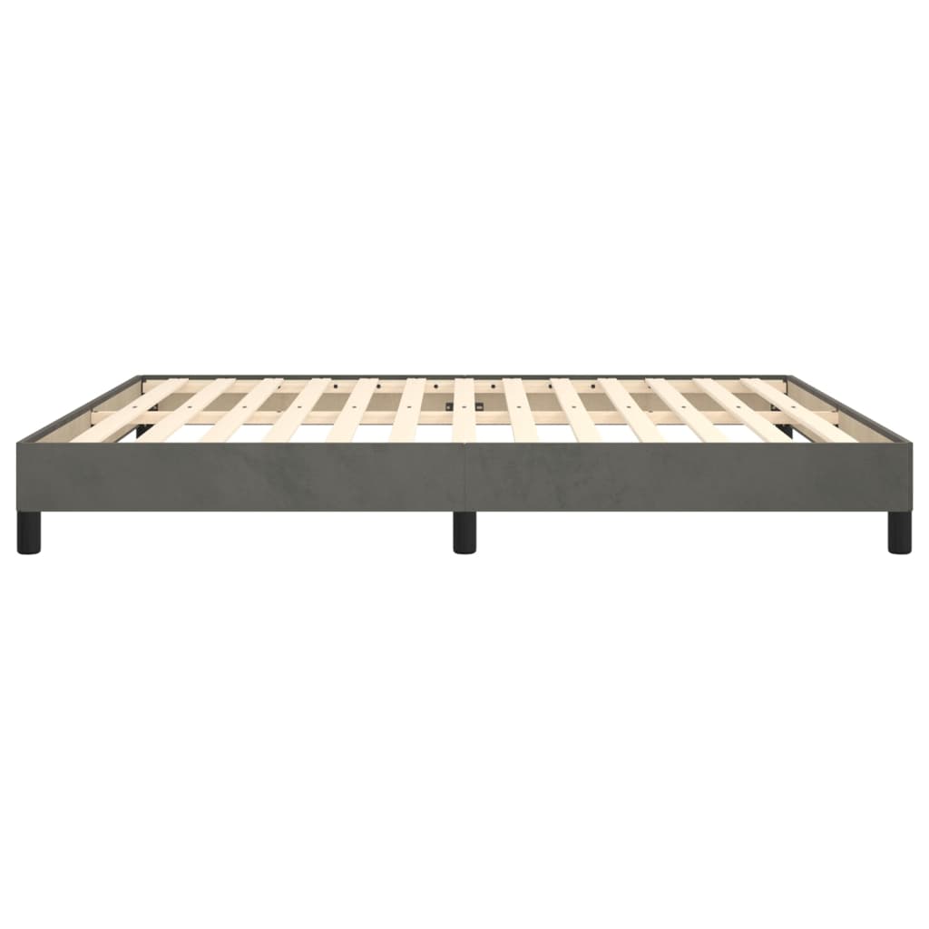 Cadre de lit sans matelas gris foncé 160x200 cm velours - XIOS