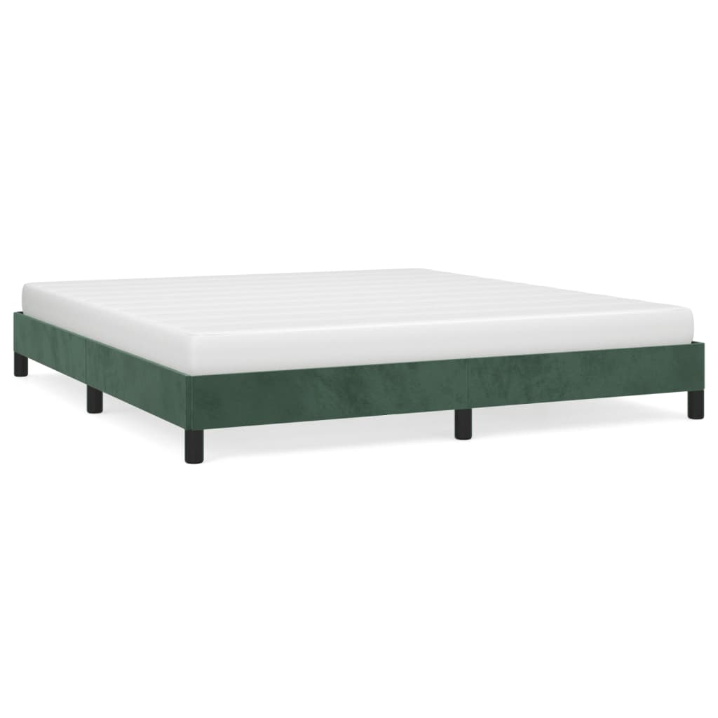 Cadre de lit sans matelas vert foncé 160x200 cm velours - XIOS