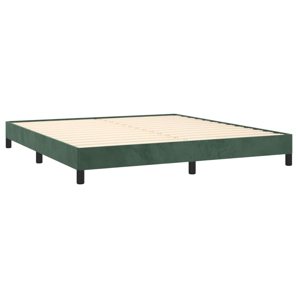 Cadre de lit sans matelas vert foncé 160x200 cm velours - XIOS
