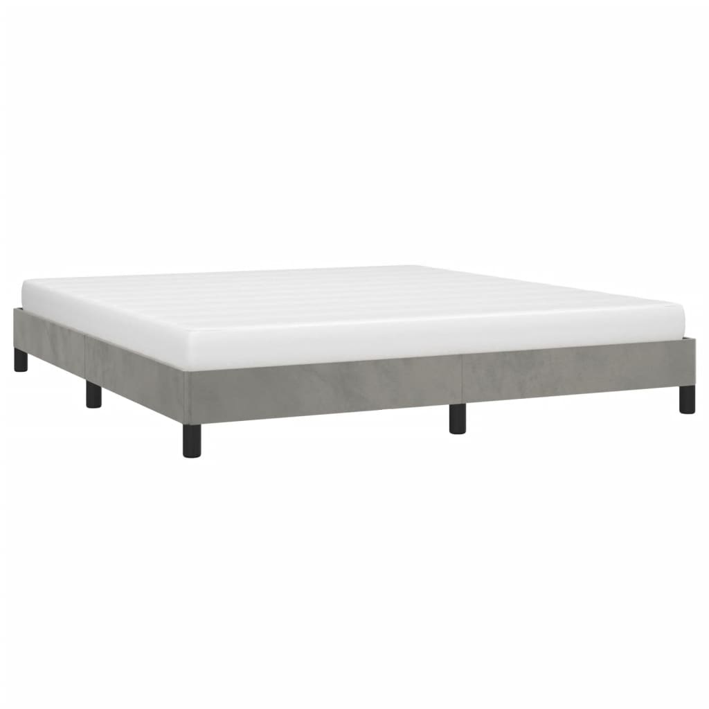 Cadre de lit sans matelas gris clair 180x200 cm velours - XIOS