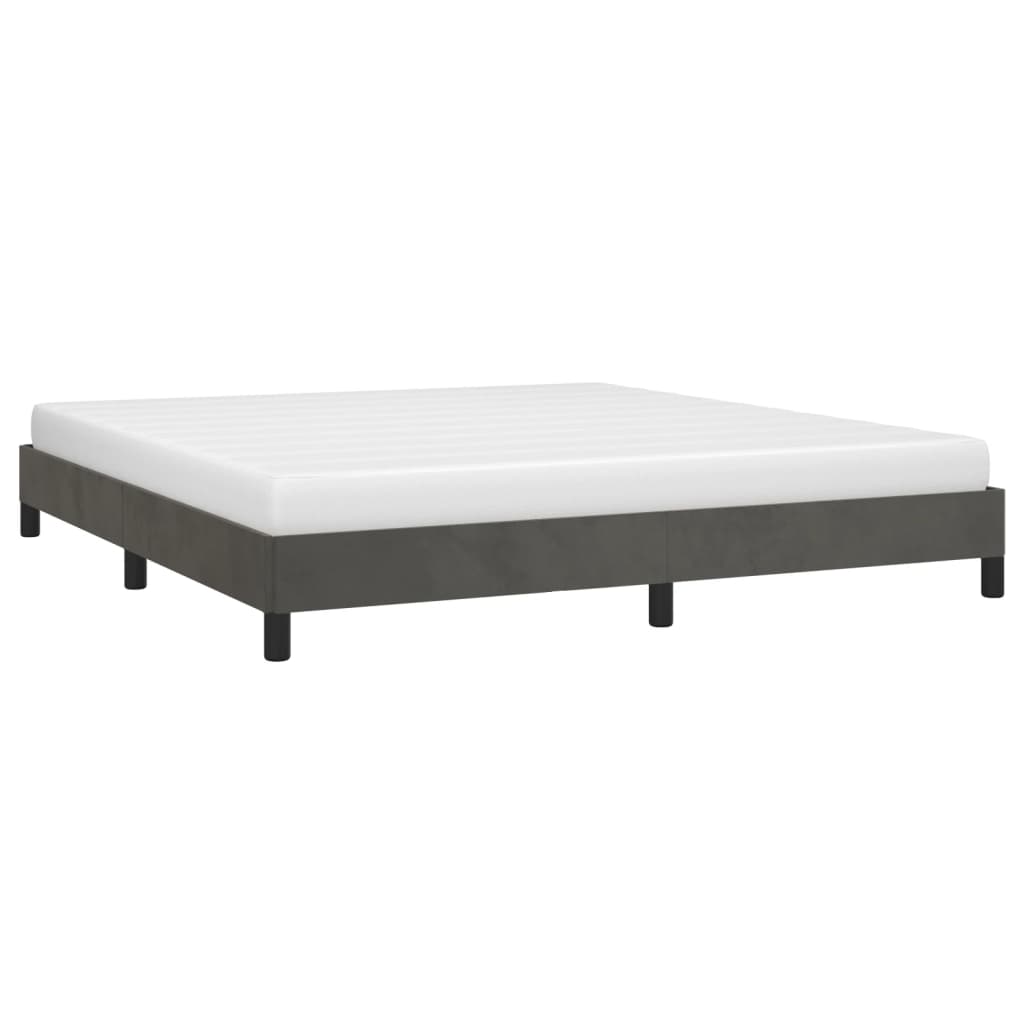 Cadre de lit sans matelas gris foncé 180x200 cm velours - XIOS