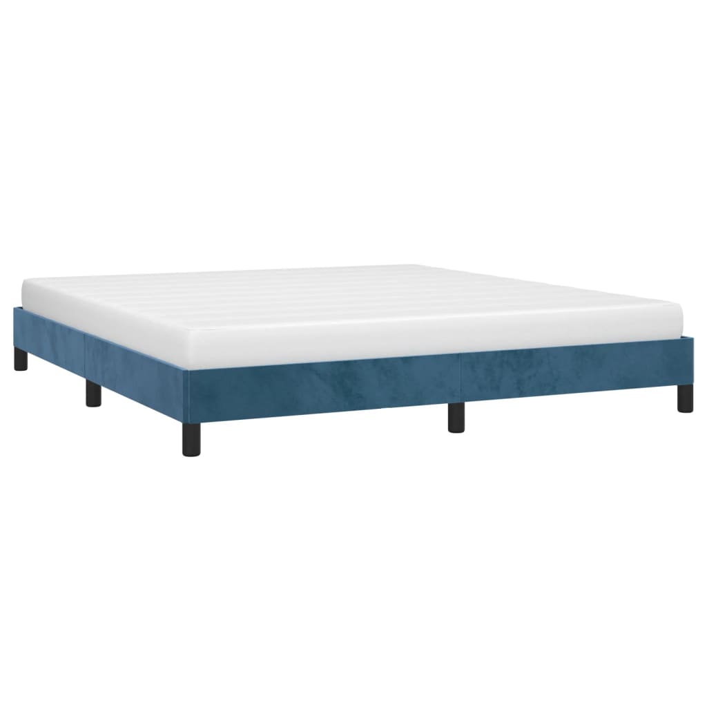 Cadre de lit sans matelas bleu foncé 180x200 cm velours - XIOS