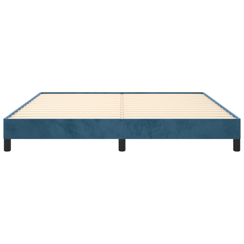 Cadre de lit sans matelas bleu foncé 180x200 cm velours - XIOS