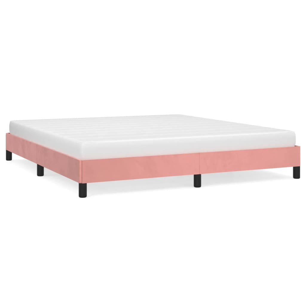 Cadre de lit sans matelas rose 180x200 cm velours - XIOS