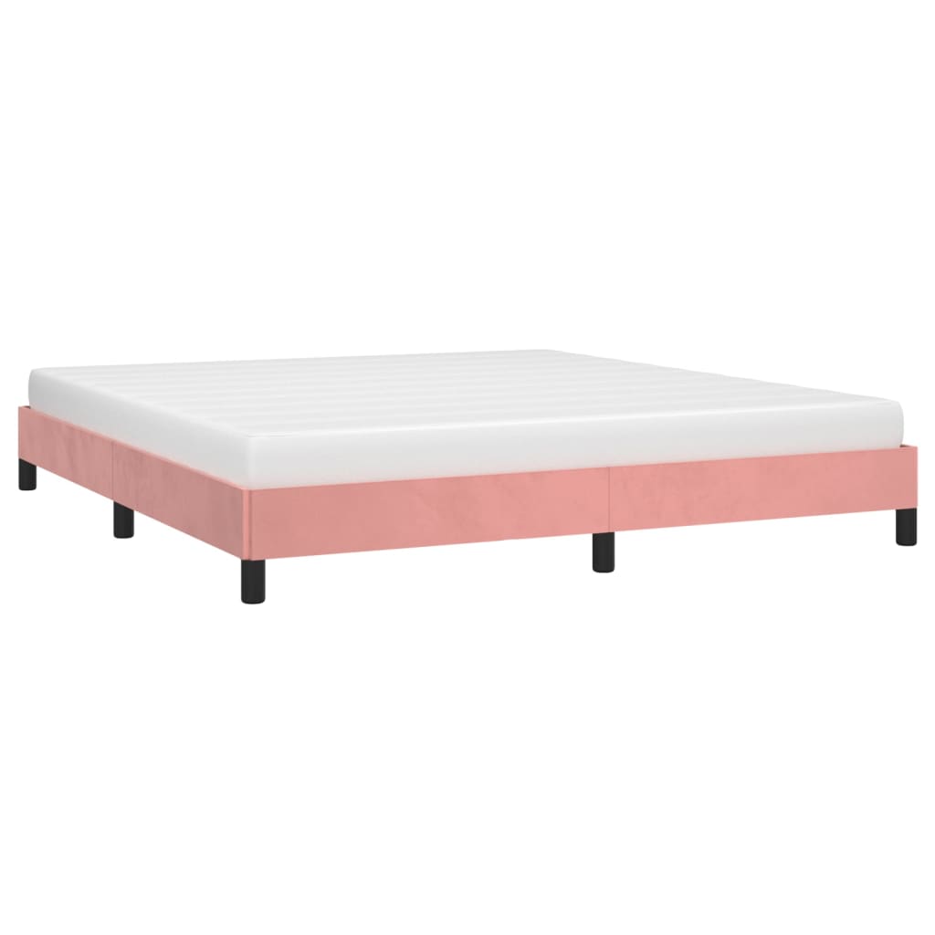 Cadre de lit sans matelas rose 180x200 cm velours - XIOS