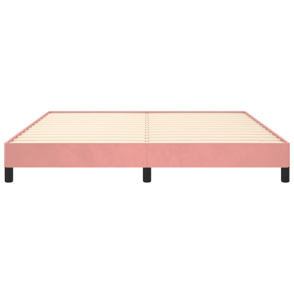 Cadre de lit sans matelas rose 180x200 cm velours - XIOS