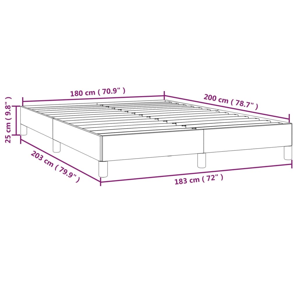 Cadre de lit sans matelas rose 180x200 cm velours - XIOS