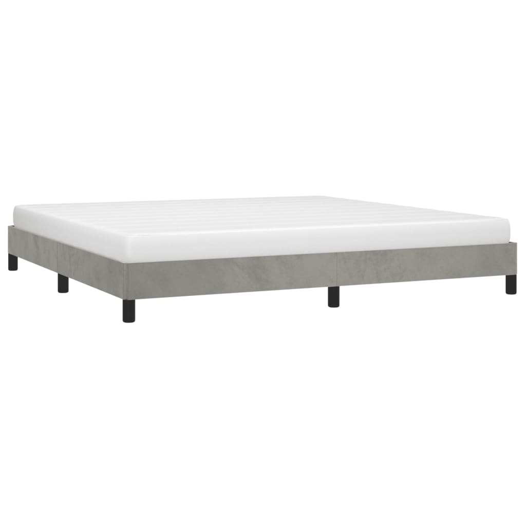 Cadre de lit sans matelas gris clair 200x200 cm velours - XIOS