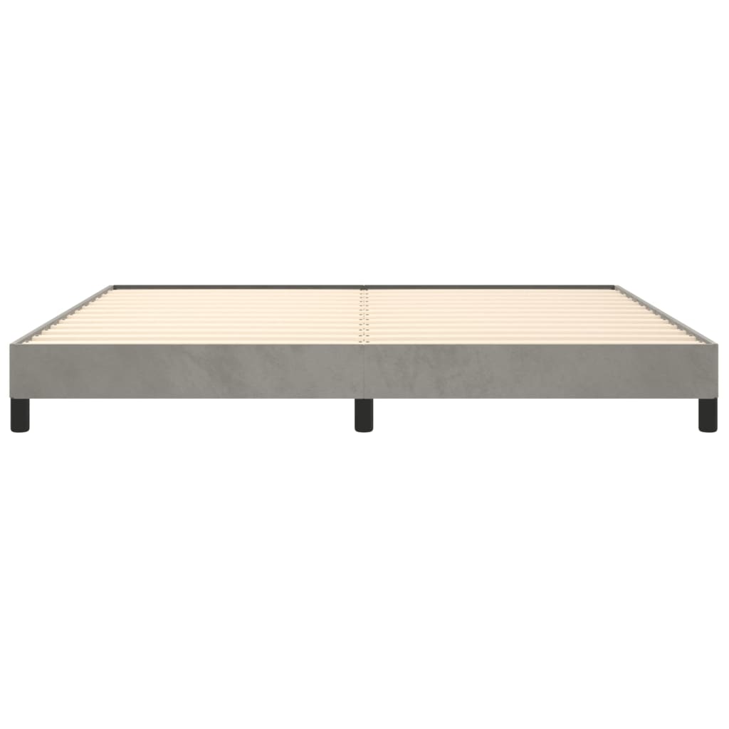 Cadre de lit sans matelas gris clair 200x200 cm velours - XIOS