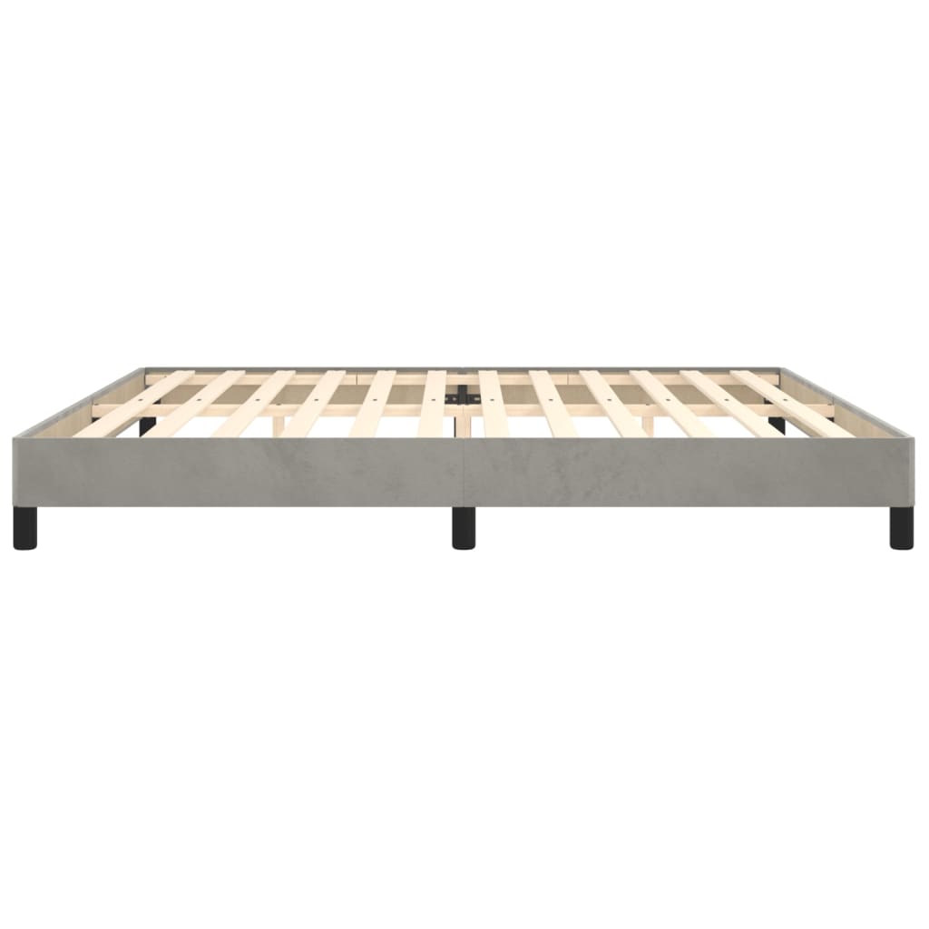 Cadre de lit sans matelas gris clair 200x200 cm velours - XIOS
