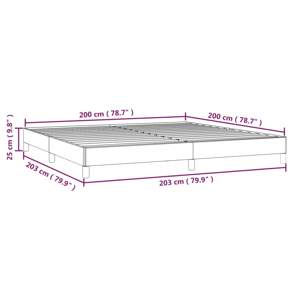 Cadre de lit sans matelas noir 200x200 cm velours - XIOS