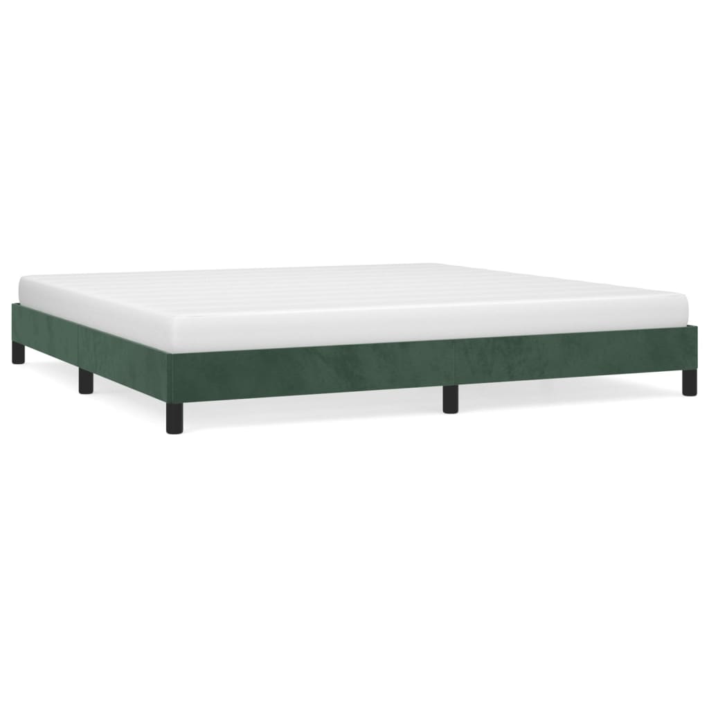 Cadre de lit sans matelas vert foncé 200x200 cm velours - XIOS