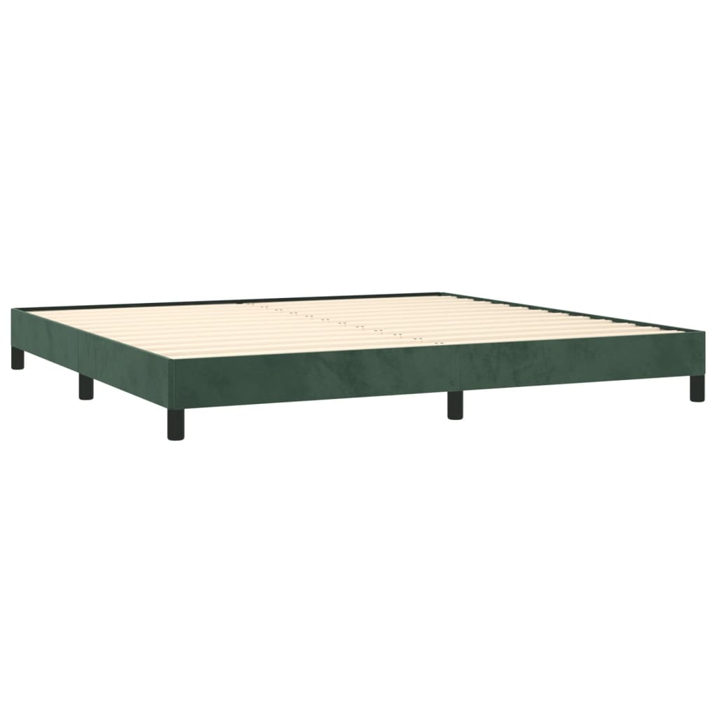 Cadre de lit sans matelas vert foncé 200x200 cm velours - XIOS