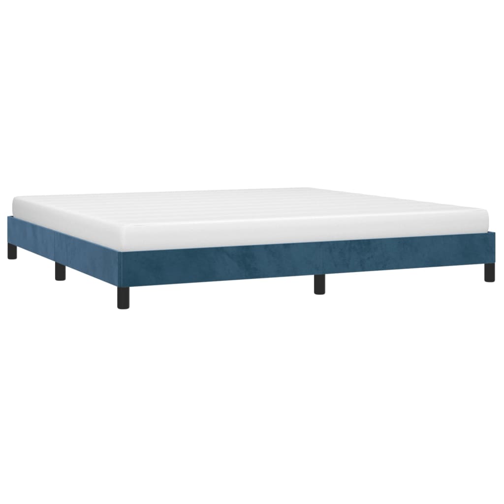 Cadre de lit sans matelas bleu foncé 200x200 cm velours - XIOS