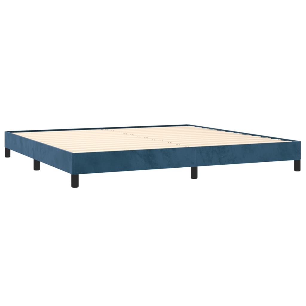Cadre de lit sans matelas bleu foncé 200x200 cm velours - XIOS