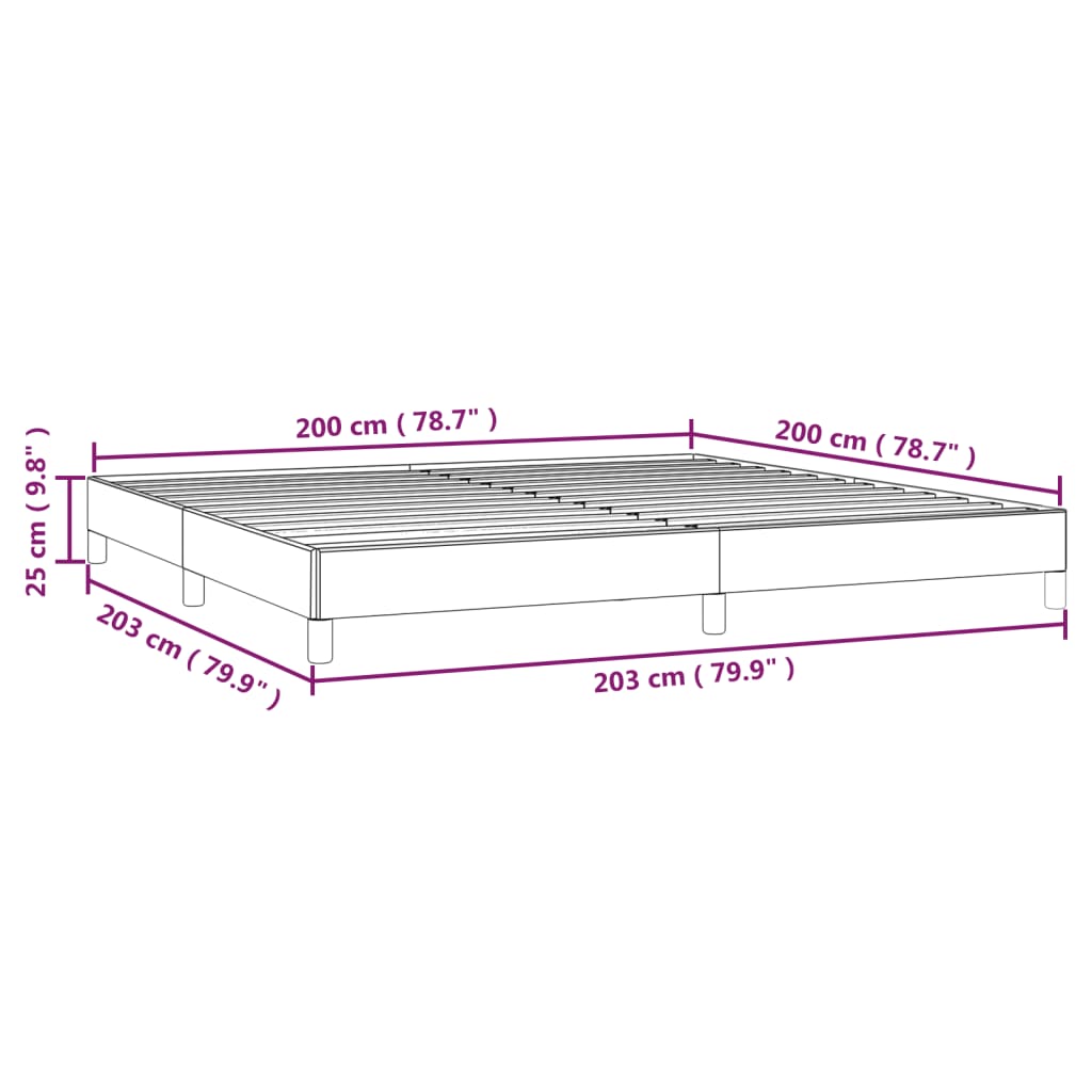 Cadre de lit sans matelas bleu foncé 200x200 cm velours - XIOS