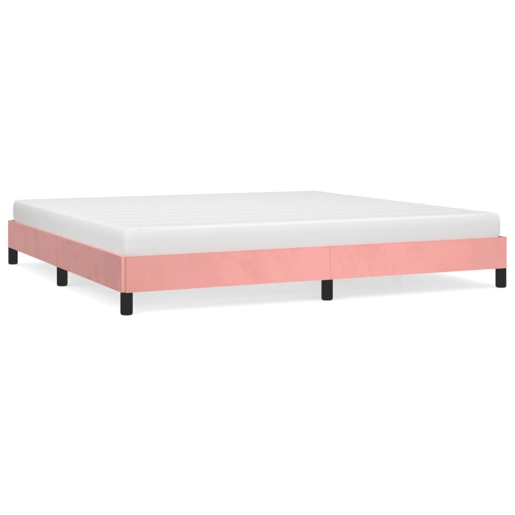 Cadre de lit sans matelas rose 200x200 cm velours - XIOS
