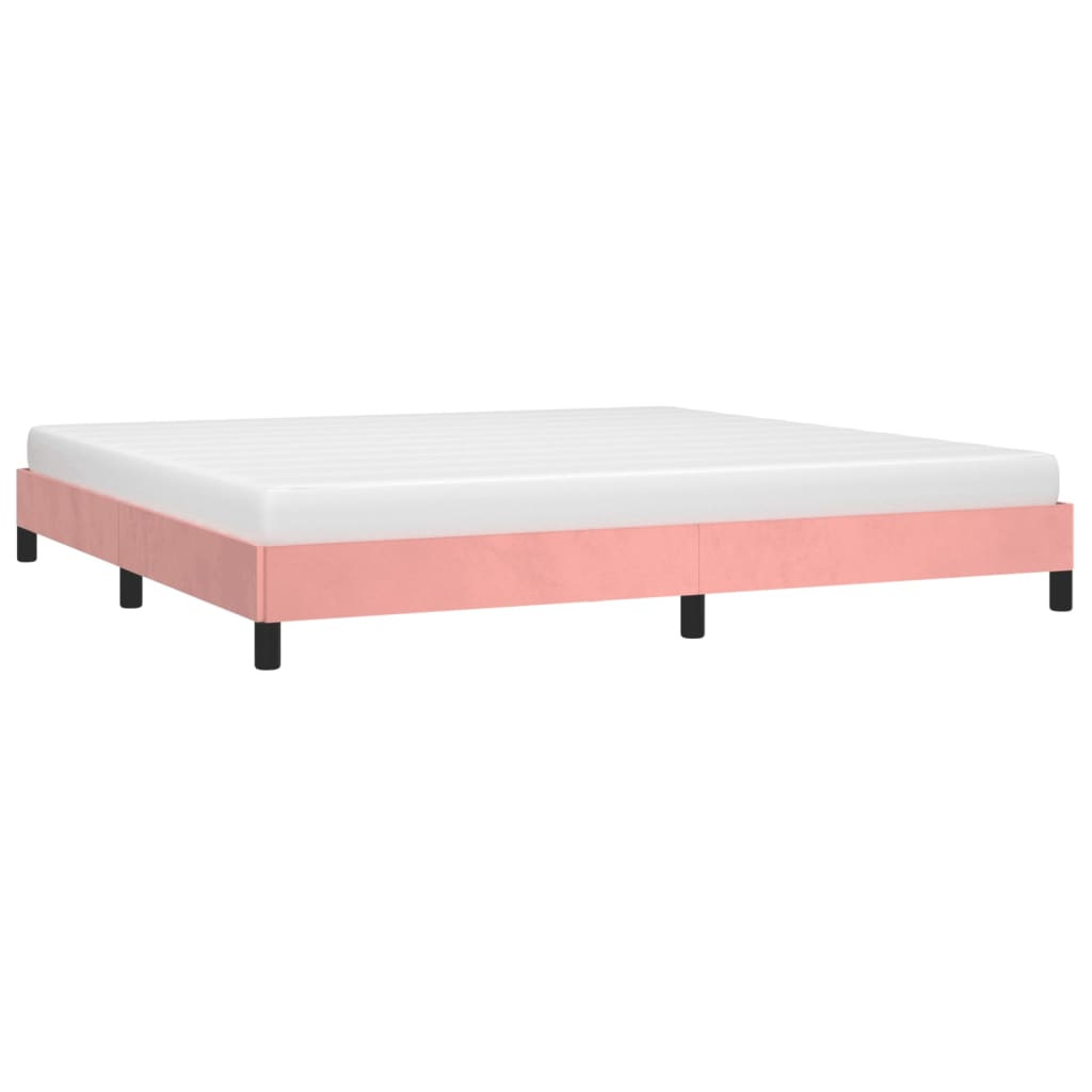 Cadre de lit sans matelas rose 200x200 cm velours - XIOS