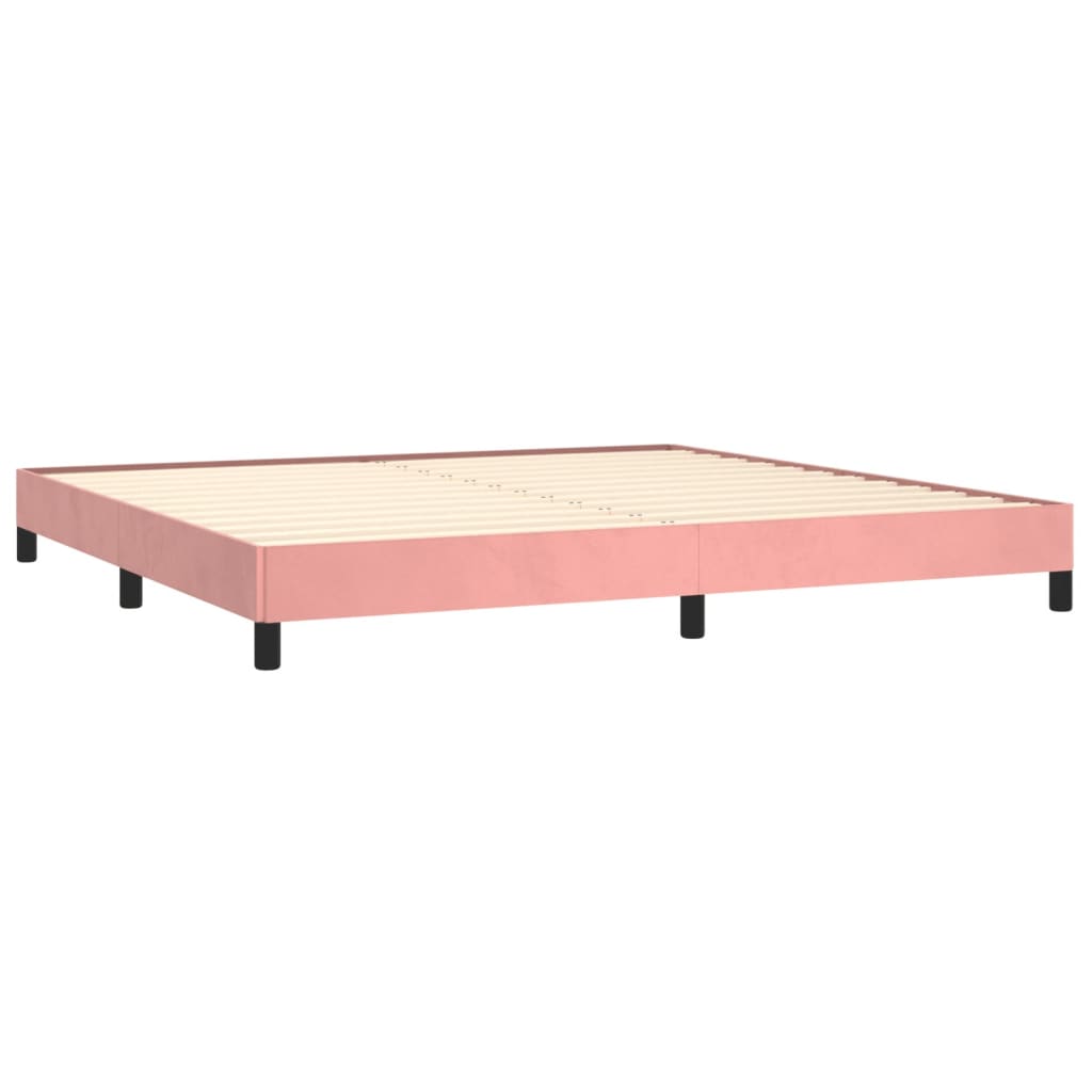 Cadre de lit sans matelas rose 200x200 cm velours - XIOS