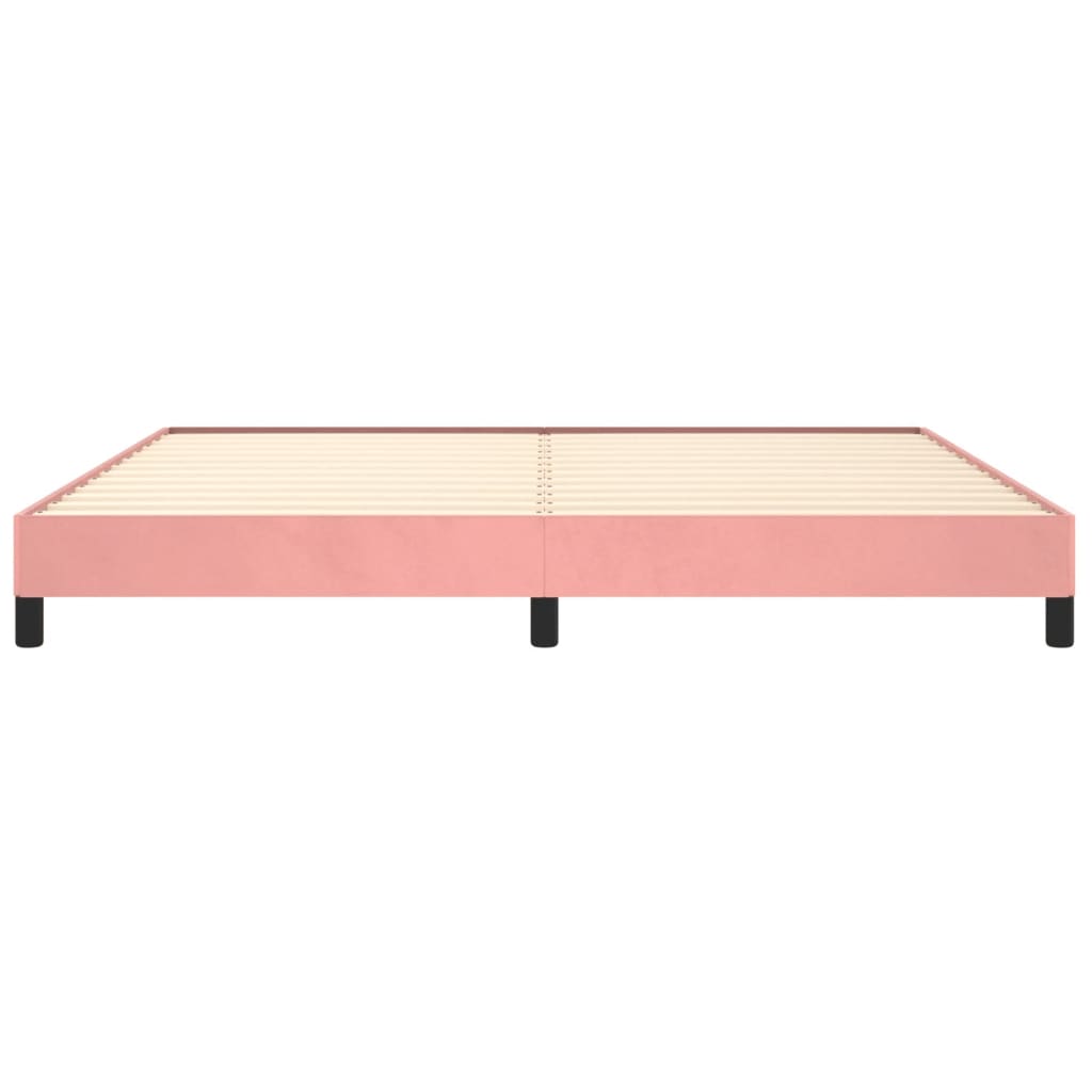 Cadre de lit sans matelas rose 200x200 cm velours - XIOS