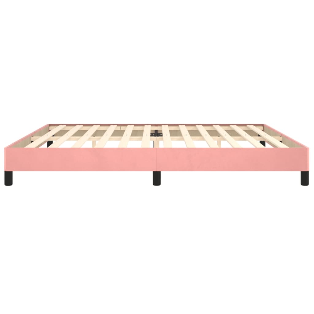 Cadre de lit sans matelas rose 200x200 cm velours - XIOS
