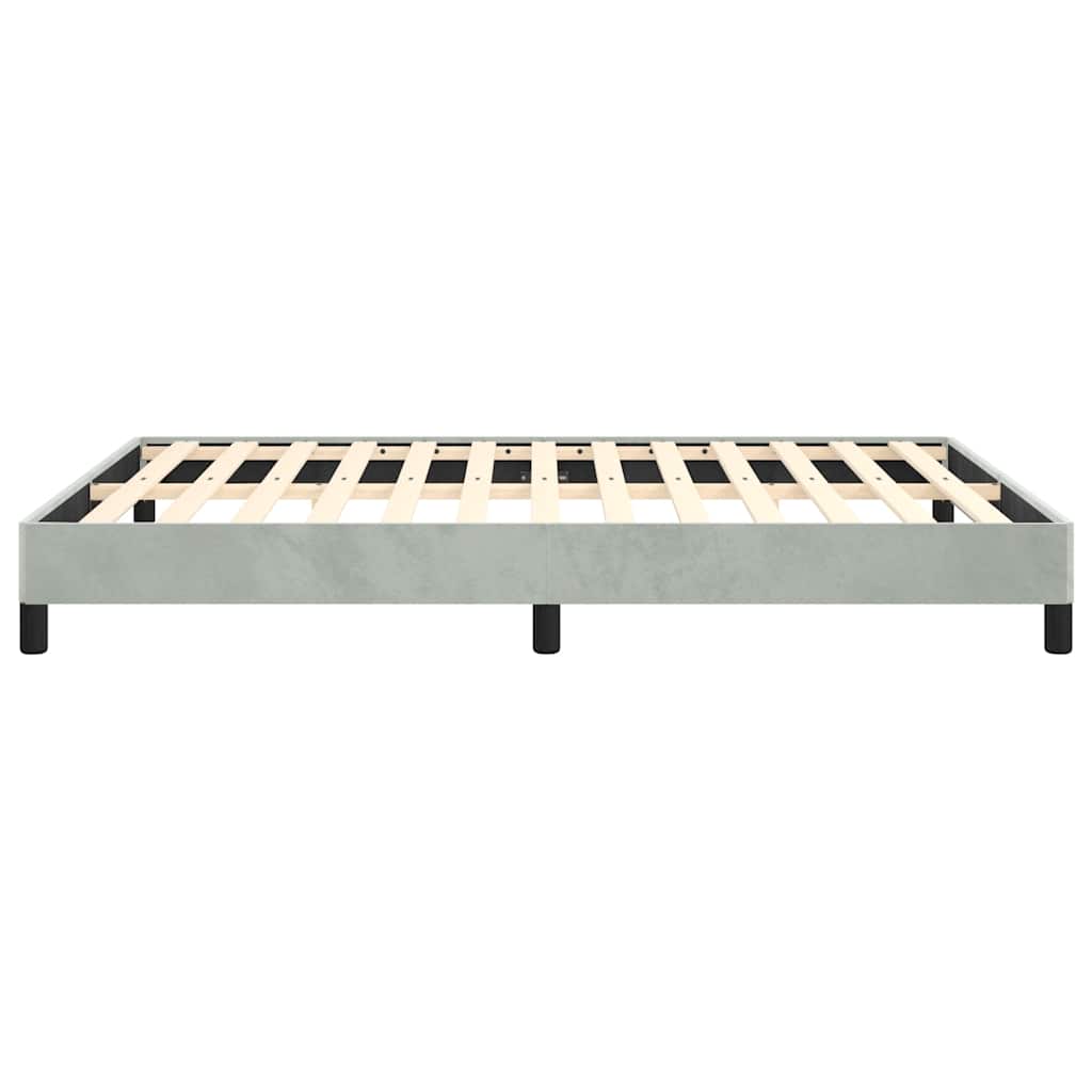 Cadre de lit gris clair 137x190 cm velours - XIOS