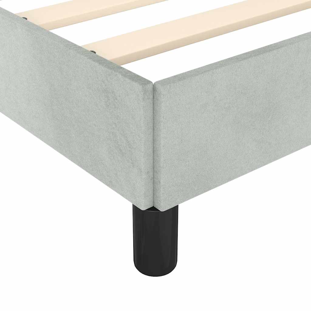 Cadre de lit gris clair 137x190 cm velours - XIOS