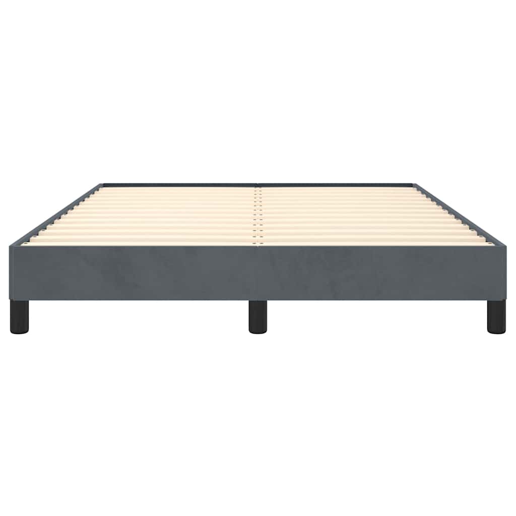 Cadre de lit gris foncé 137x190 cm velours - XIOS