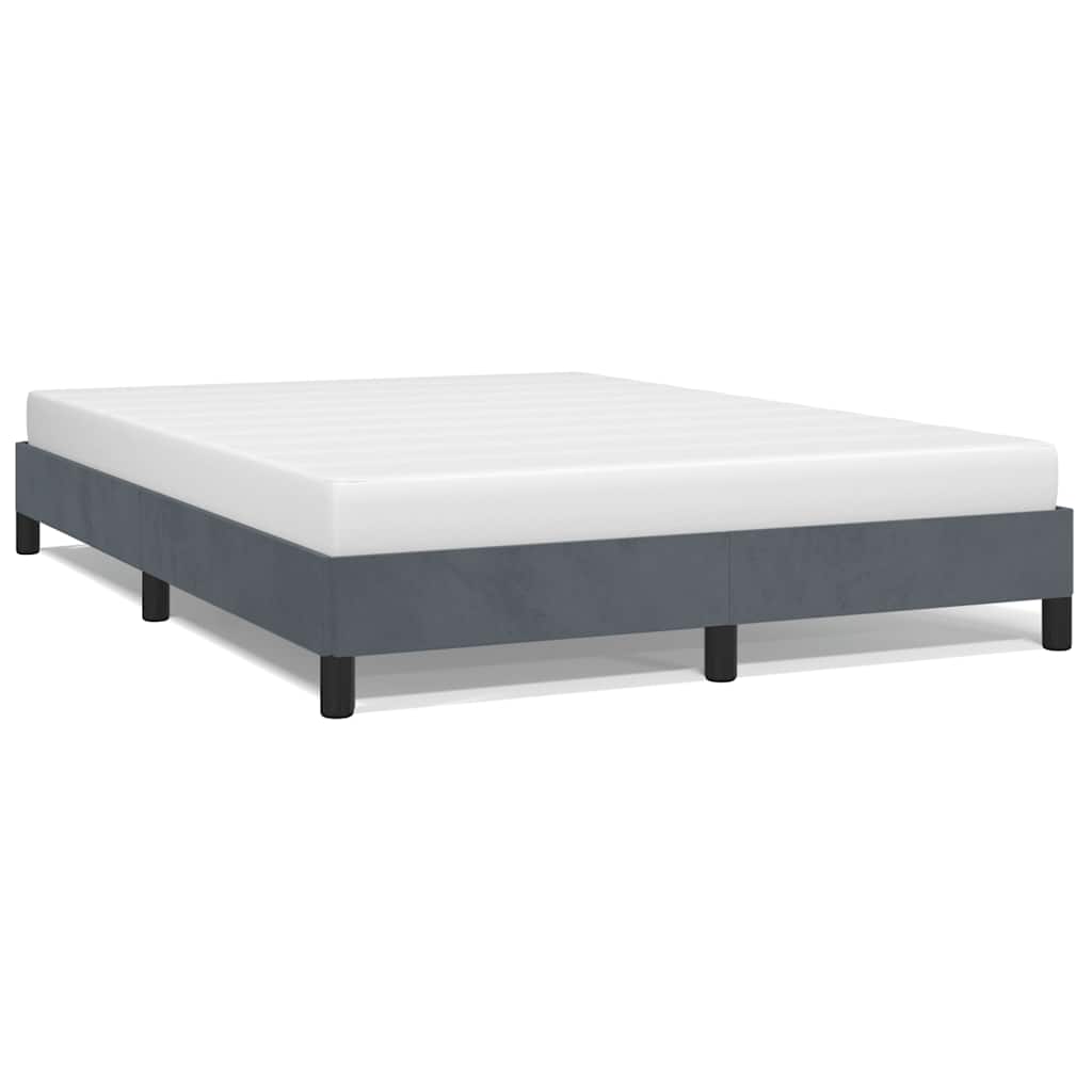 Cadre de lit gris foncé 152x203 cm velours - XIOS
