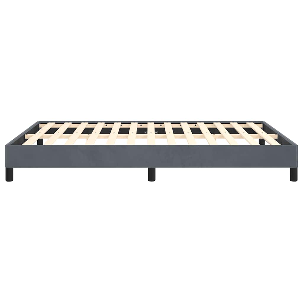 Cadre de lit gris foncé 152x203 cm velours - XIOS