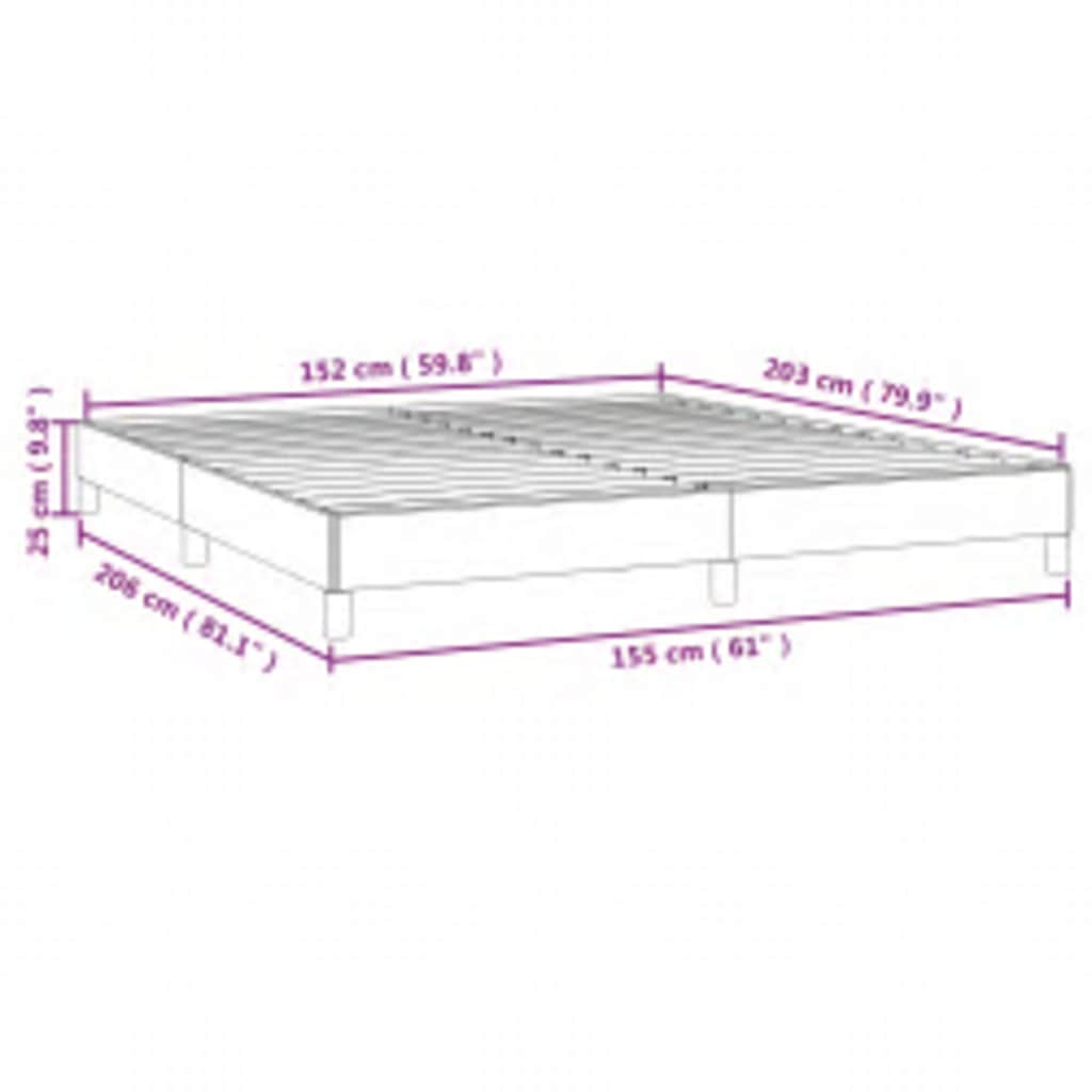 Cadre de lit gris foncé 152x203 cm velours - XIOS