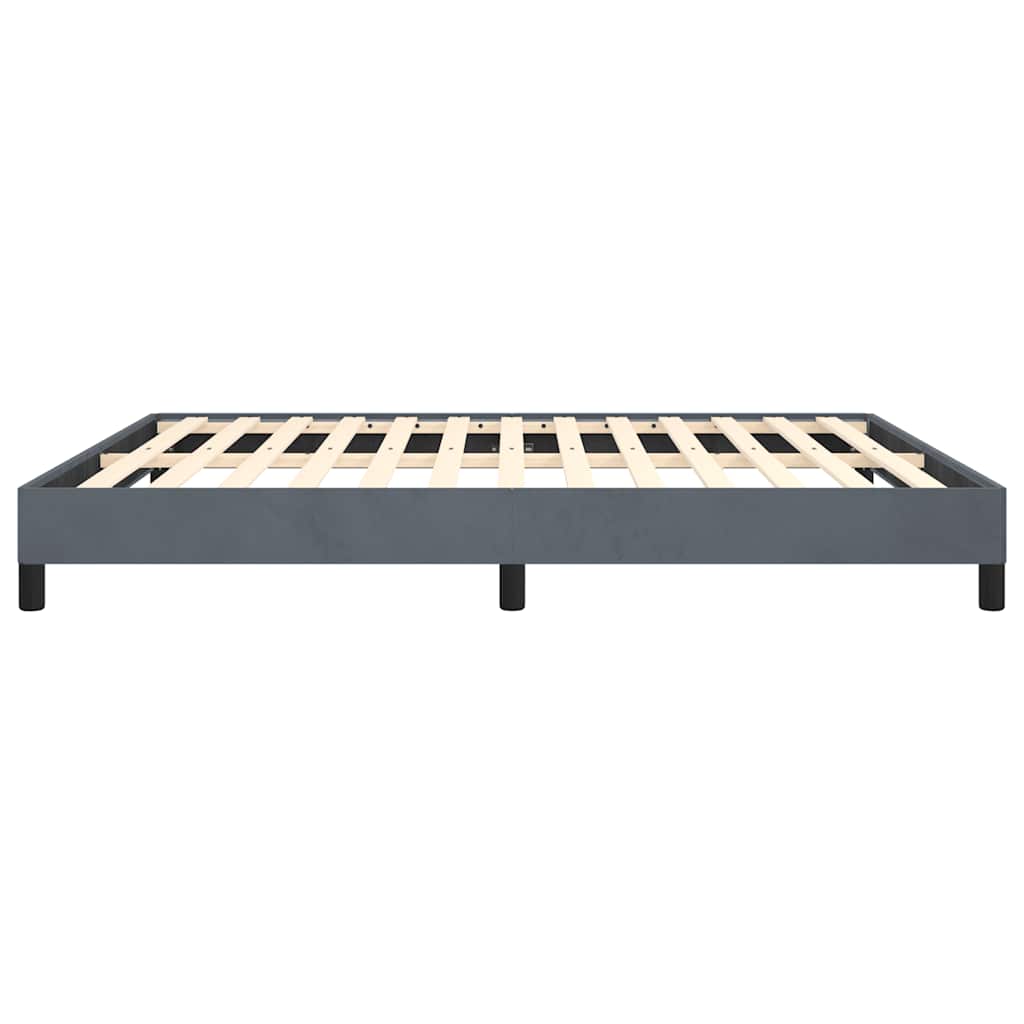 Cadre de lit sans matelas gris foncé California velours - XIOS