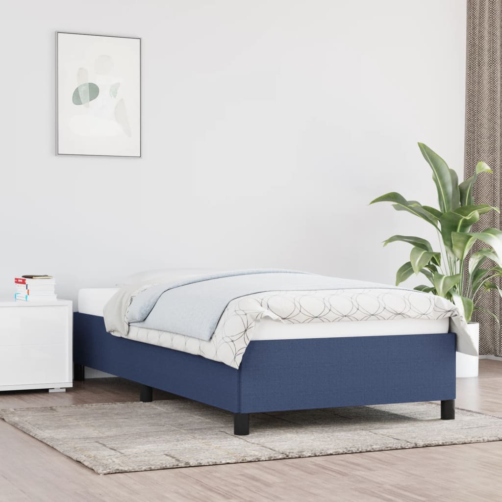 Cadre de lit sans matelas bleu 80x200 cm tissu - XIOS