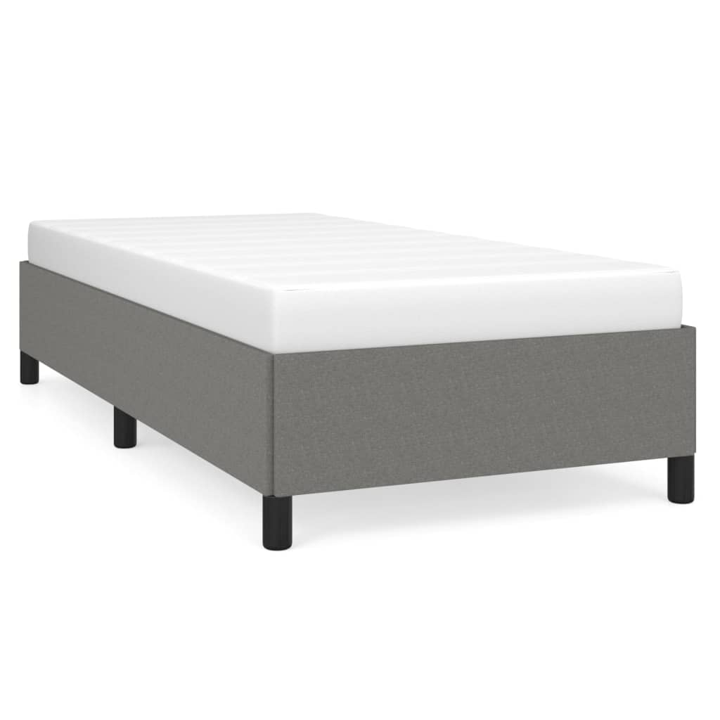 Cadre de lit sans matelas gris foncé 90x190 cm tissu - XIOS