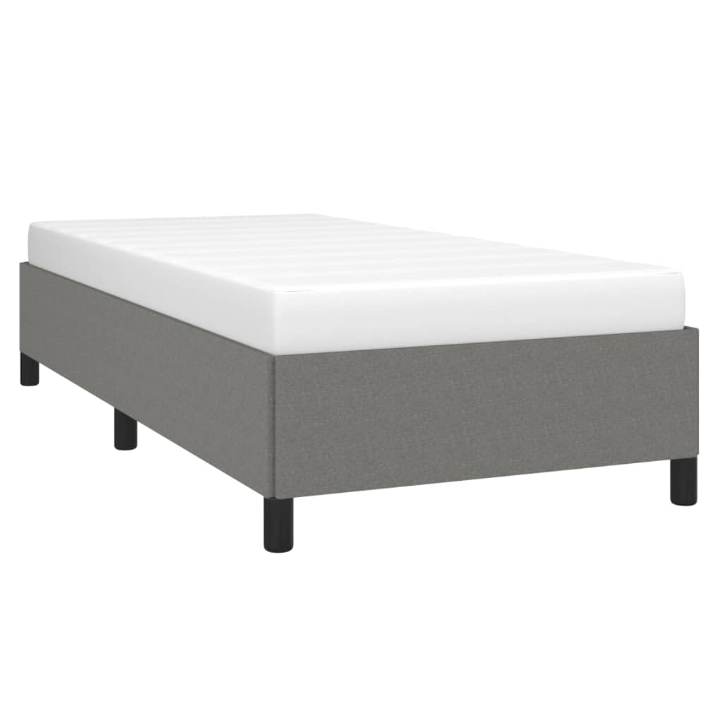 Cadre de lit sans matelas gris foncé 90x190 cm tissu - XIOS